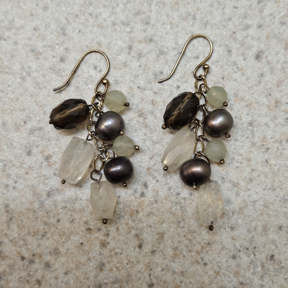 Sally C Treasures Multi-Gemstone Sterling Silver Drop Earrings